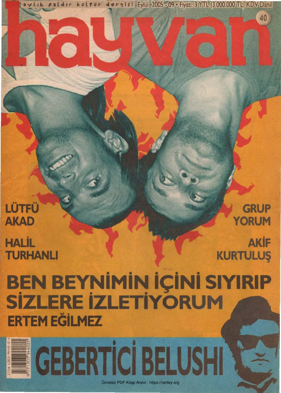 Hayvan Sayı 40 Eylül 2005 kapak görseli
