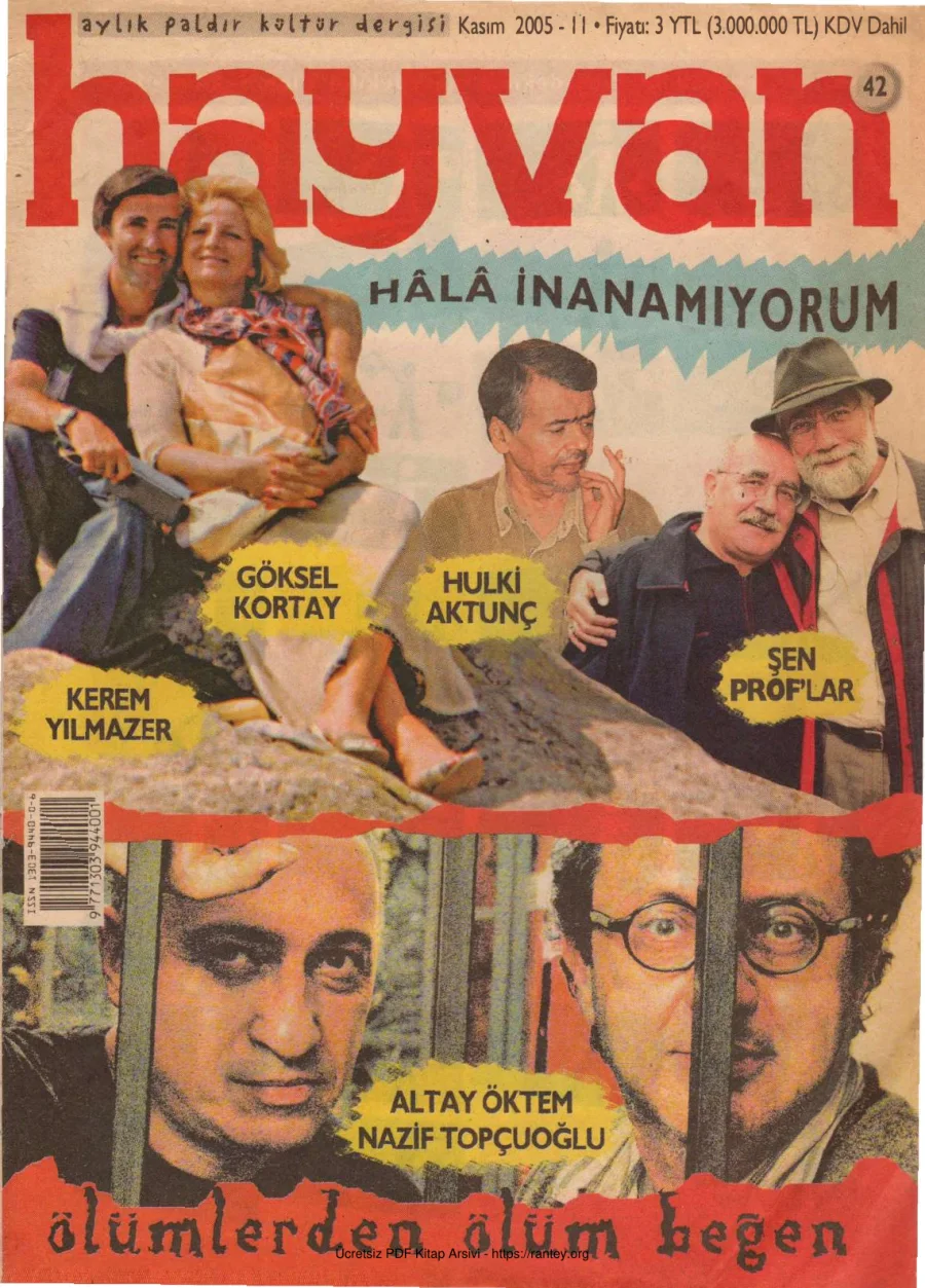 Hayvan Sayı 42 Kasım 2005 kapak görseli