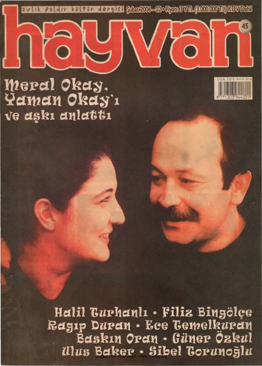 Hayvan Sayı 45 Şubat 2006 kapak görseli
