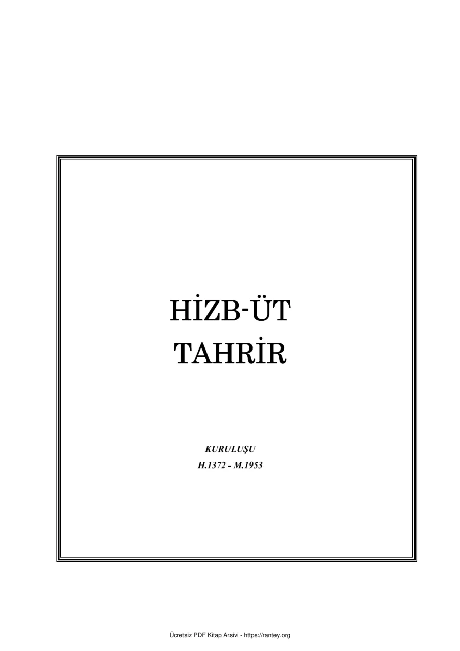 HİZBÜT TAHRİR Ebu Abdulmumin Tekin Mıhçı kapak görseli