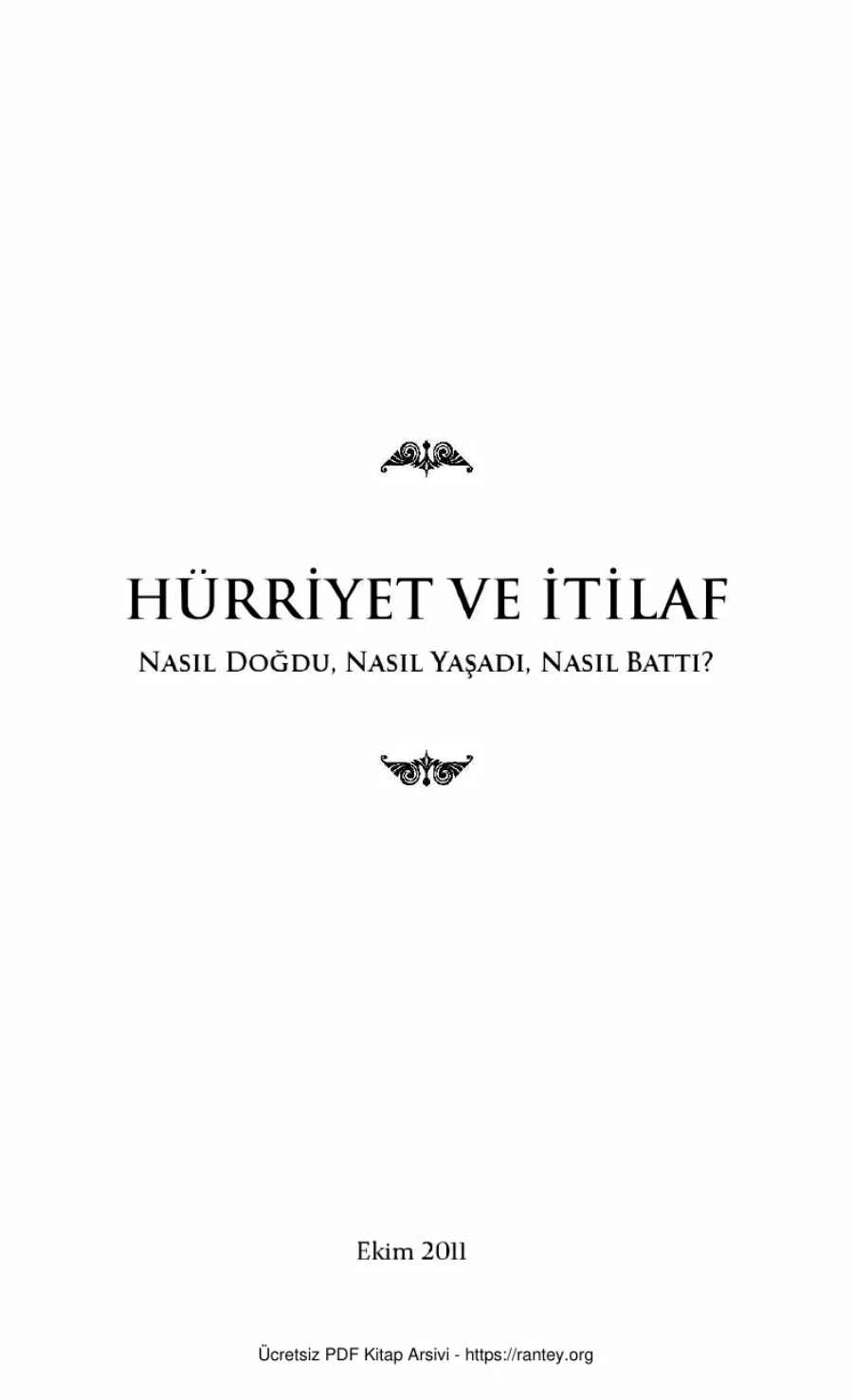 Hürriyet ve İtilaf kapak görseli