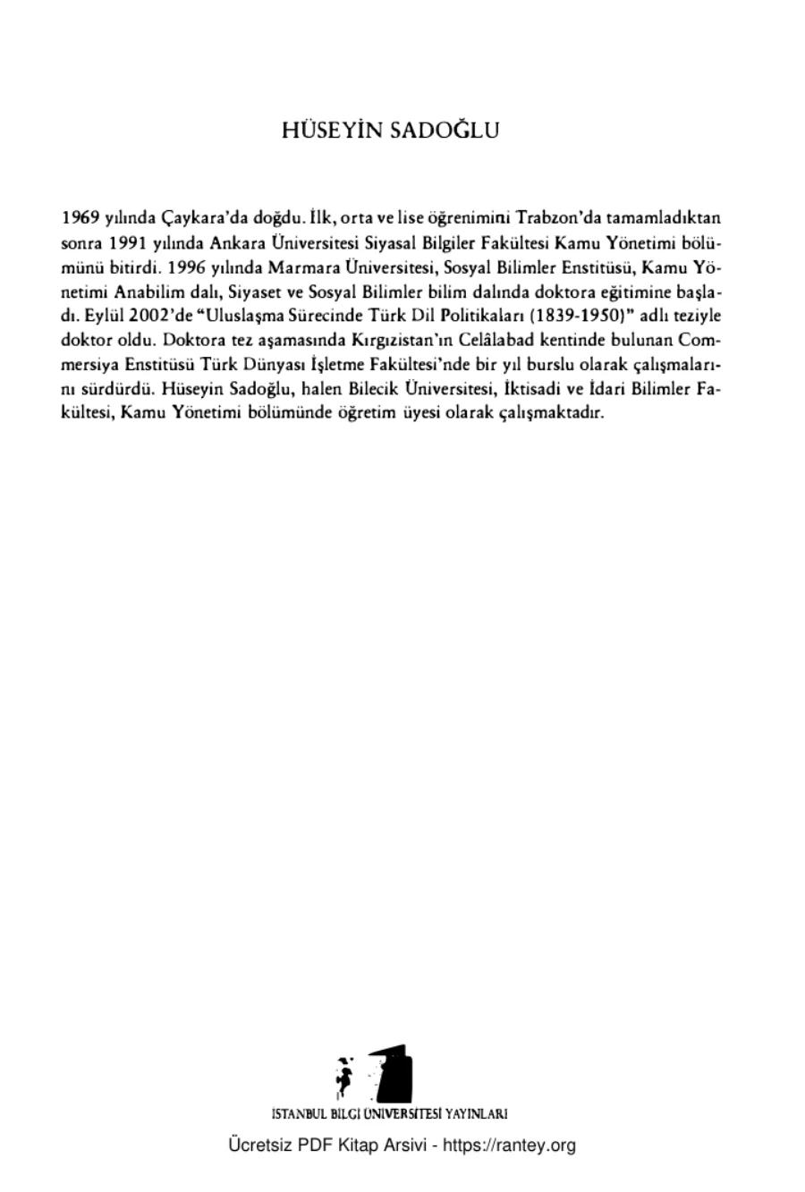 Hüseyin Sadoğlu Türkiyede Ulusçuluk ve Dil Politikaları kapak görseli
