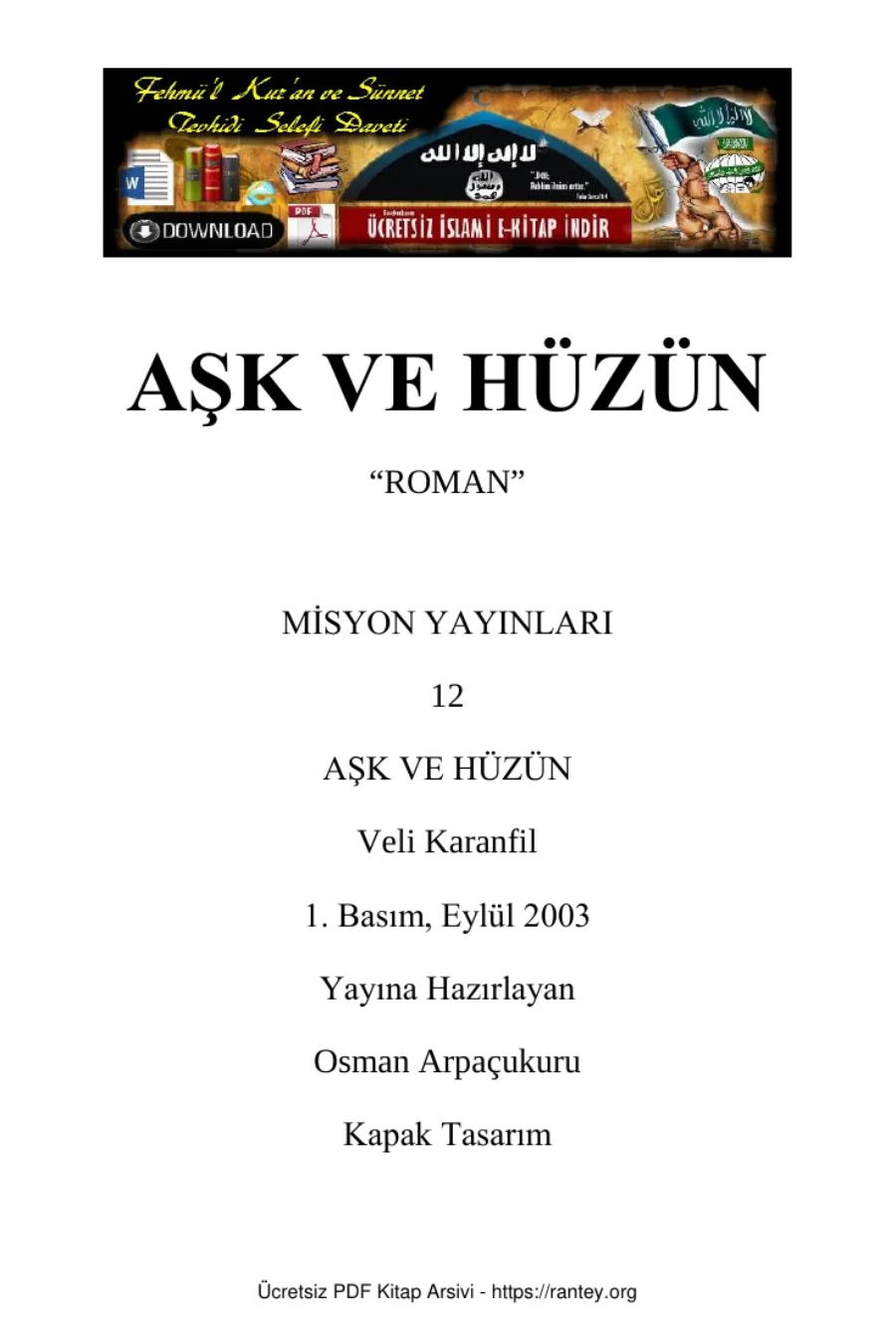 Huzun ROMAN Ebu Abdulmumin Tekin Mıhçı kapak görseli