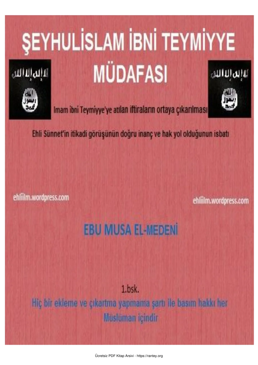 İBN İ TEYMİYYE YE ATILAN İFTİRALARA CEVAPLAR Ebu Abdulmumin Tekin Mıhçı kapak görseli