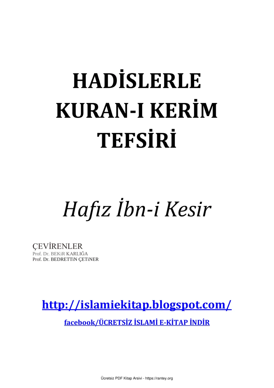 İBNİ KESİR TEFSİRİ PDF FULL Ebu Abdulmumin Tekin Mıhçı kapak görseli