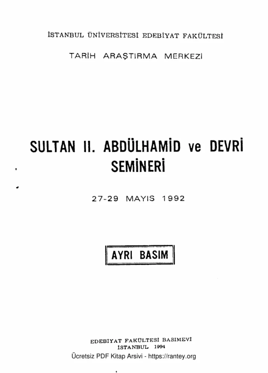 II Abdülhamid Devrinin Atatürkün Yetiştidiği Ortam Olarak Tahlili Denemesi kapak görseli