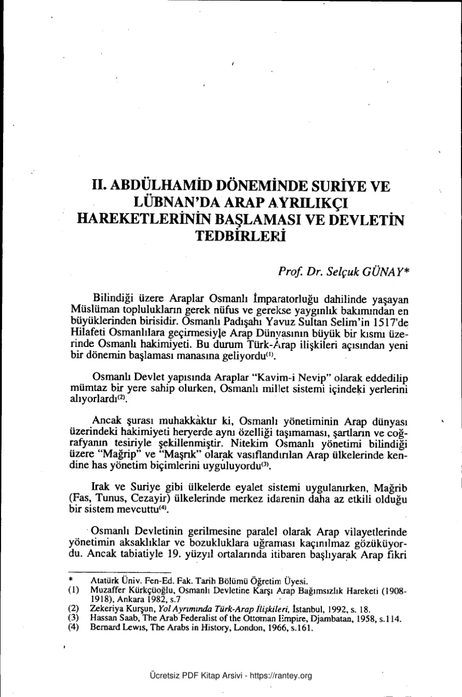 II ABDÜLHAMİD DÖNEMiNDE SURİYE VE hareketler kapak görseli