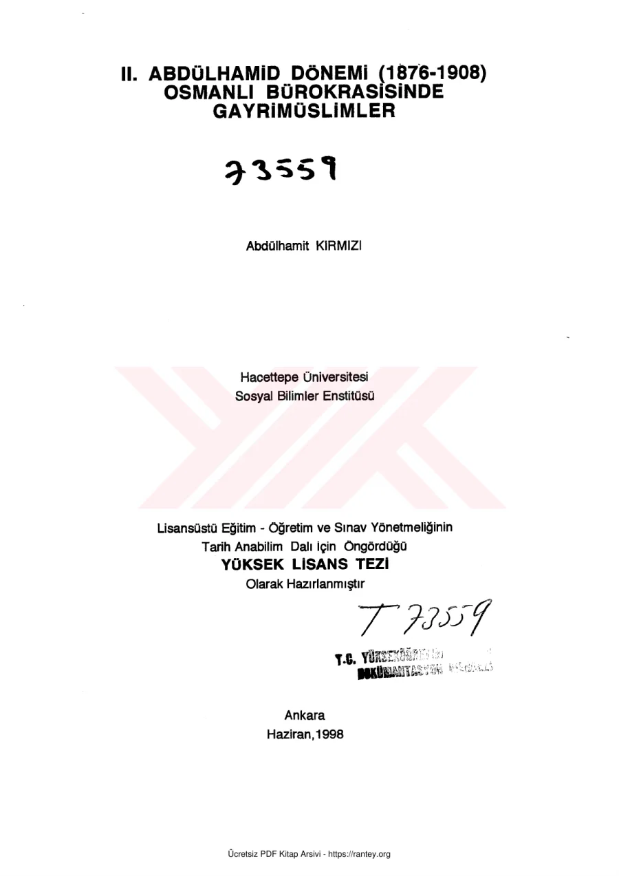 II Abdülhamit Dönemi 1876 1908 Osmanlı Bürokrasisinde Gayrimüslimler kapak görseli