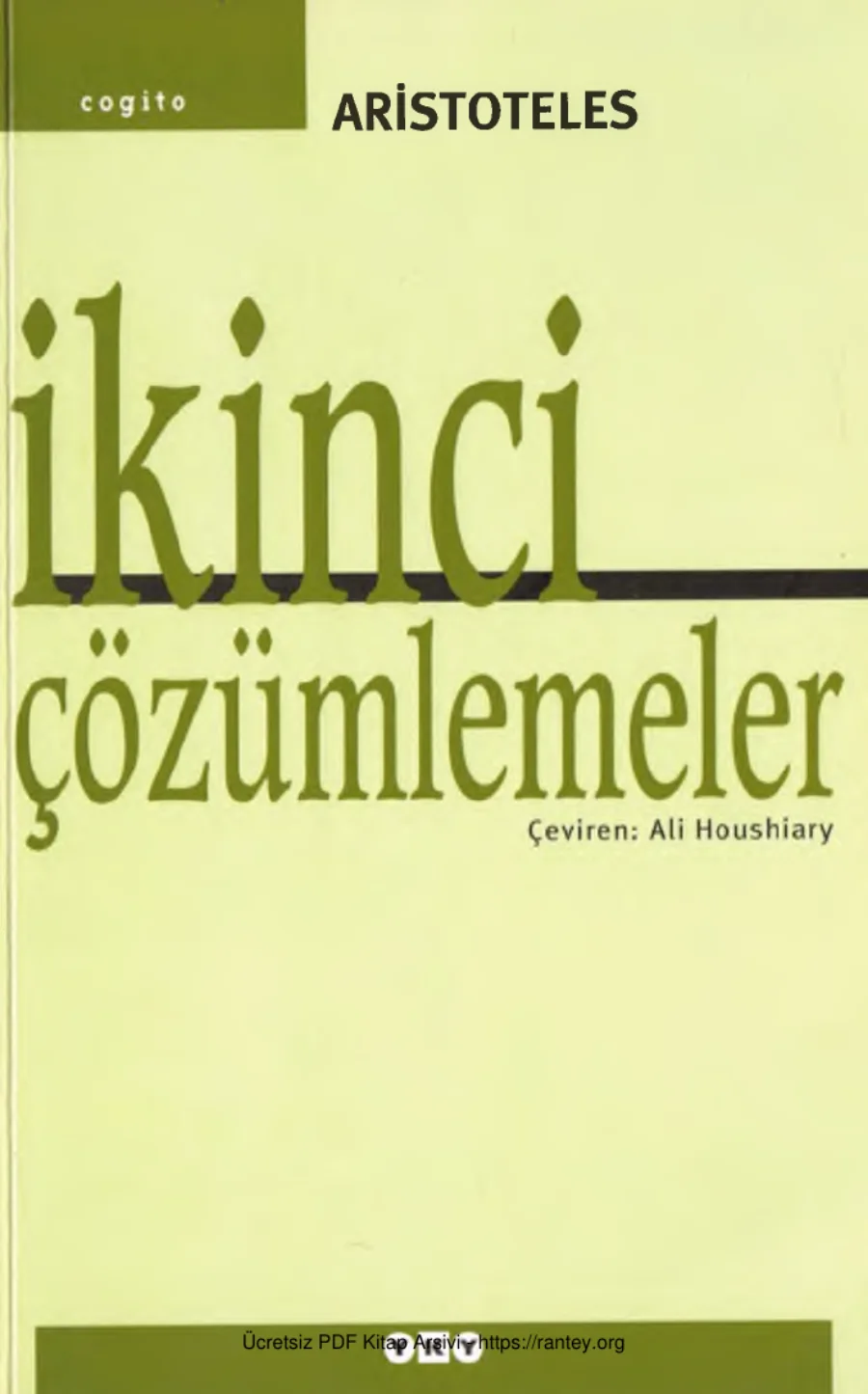 İkinci Çözümlemeler Cogito kapak görseli