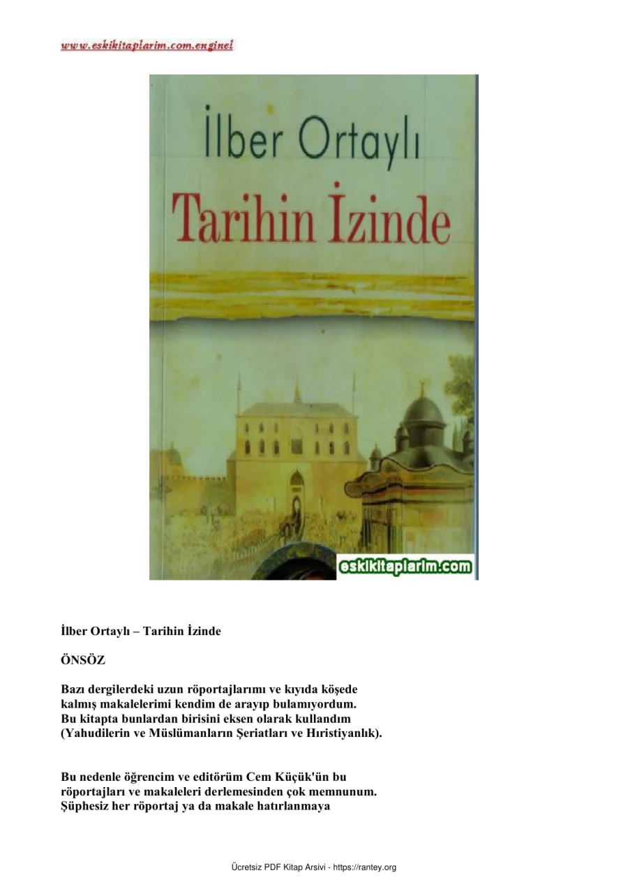 İLBER ORTAYLI Tarihin İzinde kapak görseli