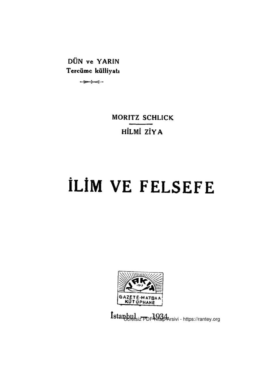 İlim ve Felsefe kapak görseli
