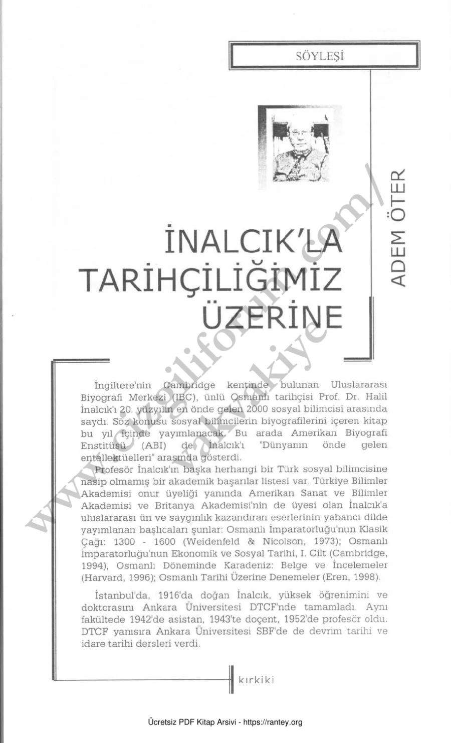 İnalcıkla Tarihçiliğimiz Üzerine kapak görseli