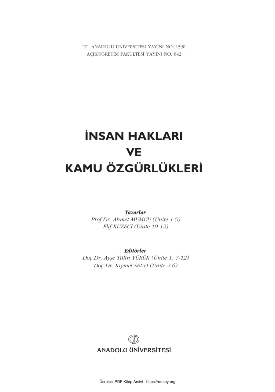 İnsanHaklarıVeKamuÖzgürlükleri2007 ADL106U kapak görseli