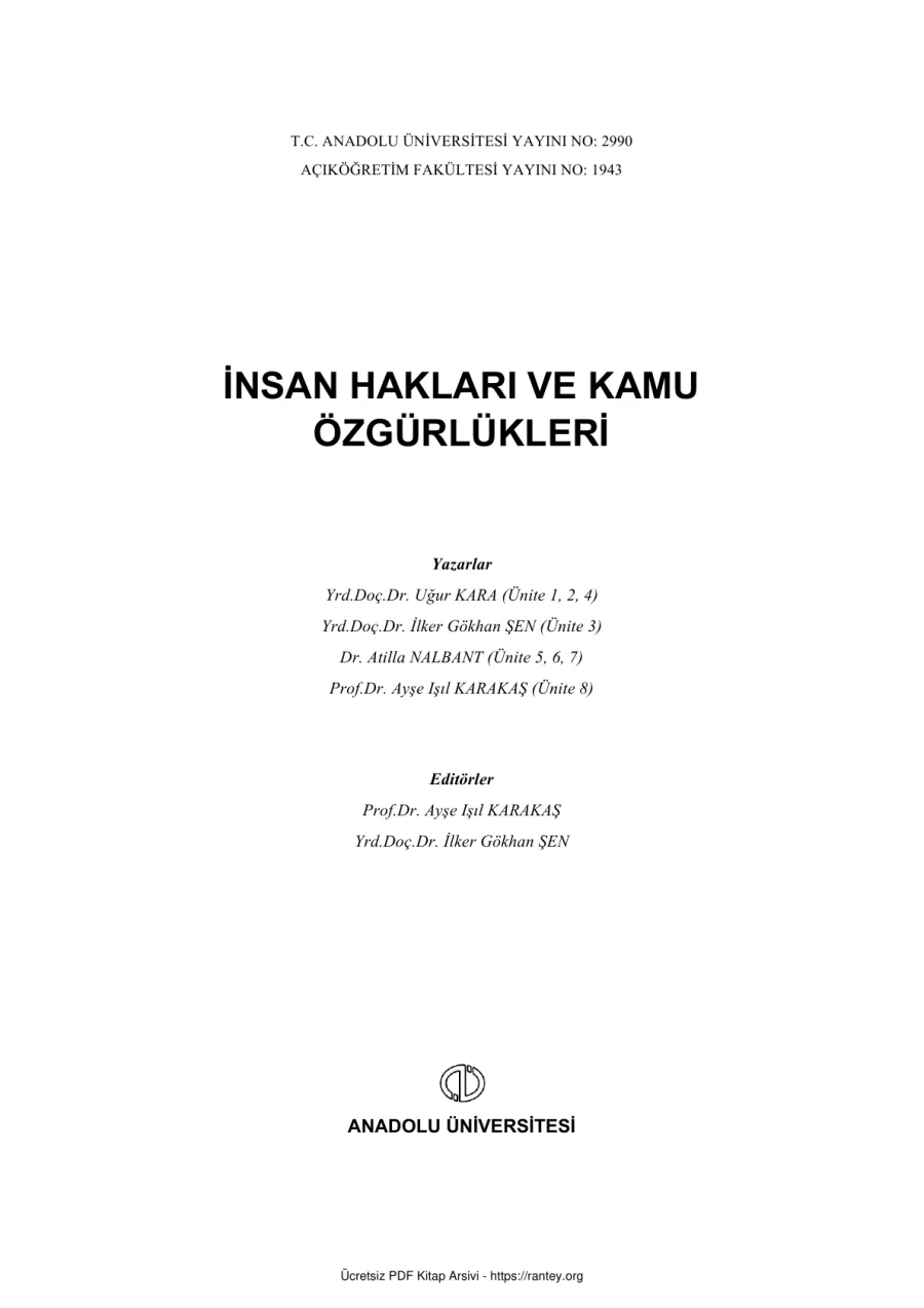 İnsanHaklarıVeKamuÖzgürlükleri2013 ADL106U kapak görseli