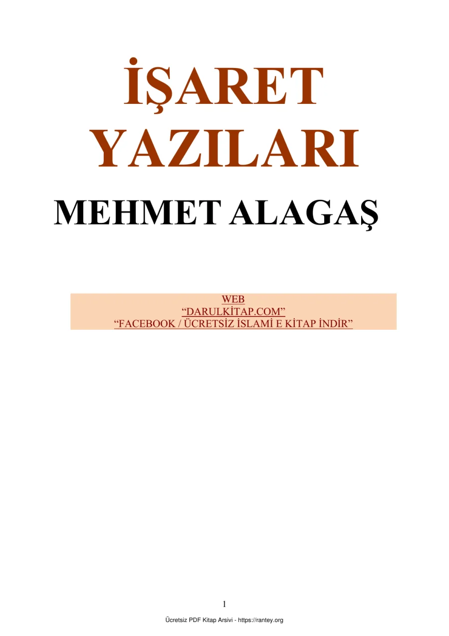 İŞARET YAZILARI Ebu Abdulmumin Tekin Mıhçı kapak görseli