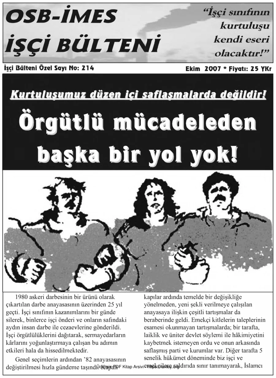 İşçi Bülteni İşçi Bülteni Özel Sayı 214 Ekim 2007 kapak görseli