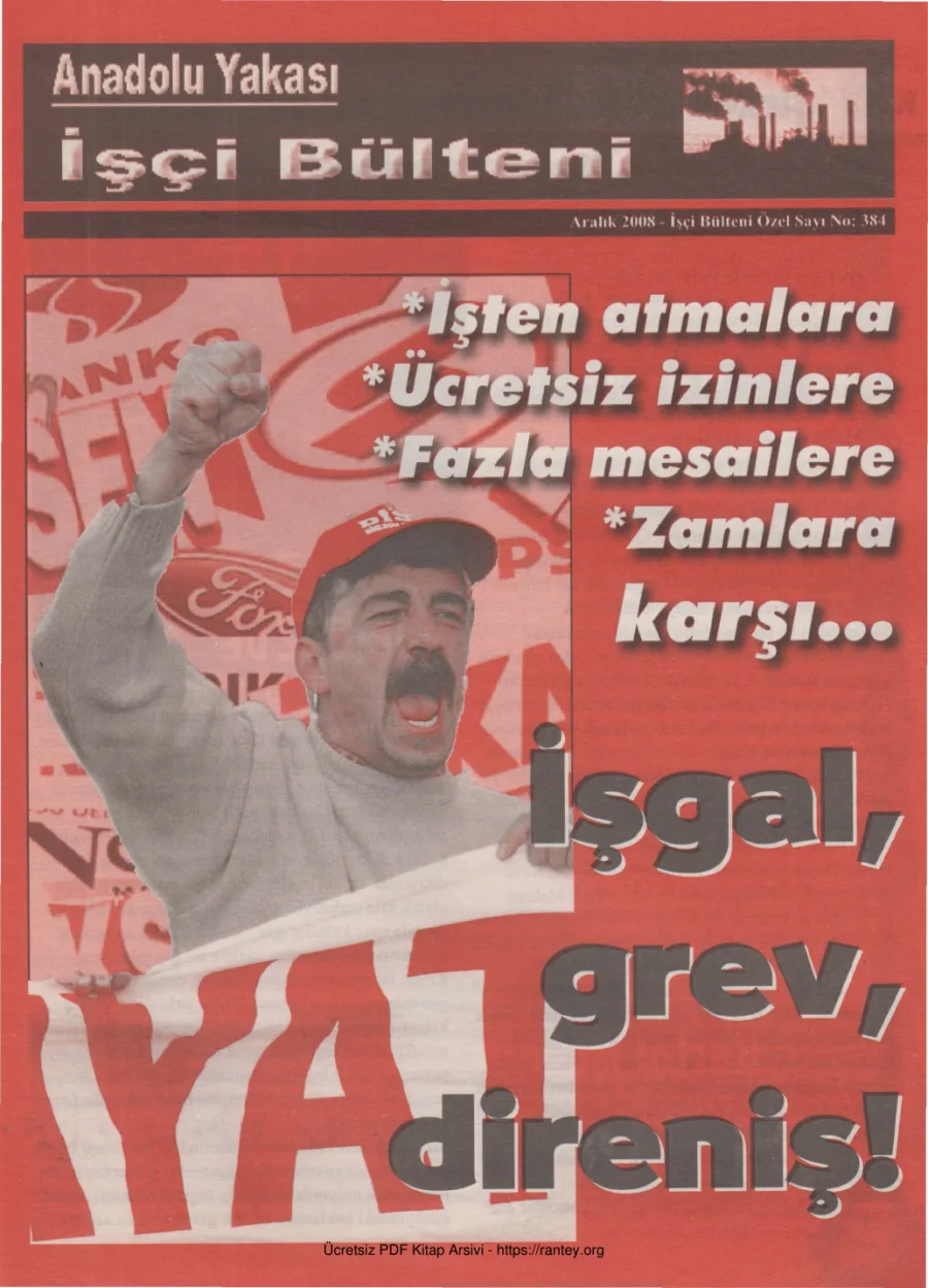 İşçi Bülteni İşçi Bülteni Özel Sayı 384 Aralık 2008 kapak görseli