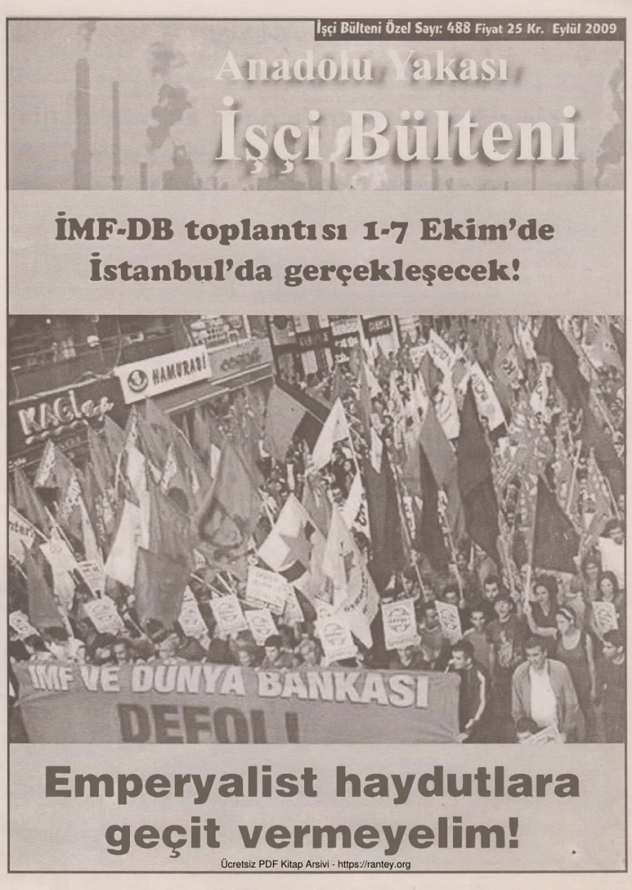 İşçi Bülteni İşçi Bülteni Özel Sayı 488 Eylül 2009 kapak görseli