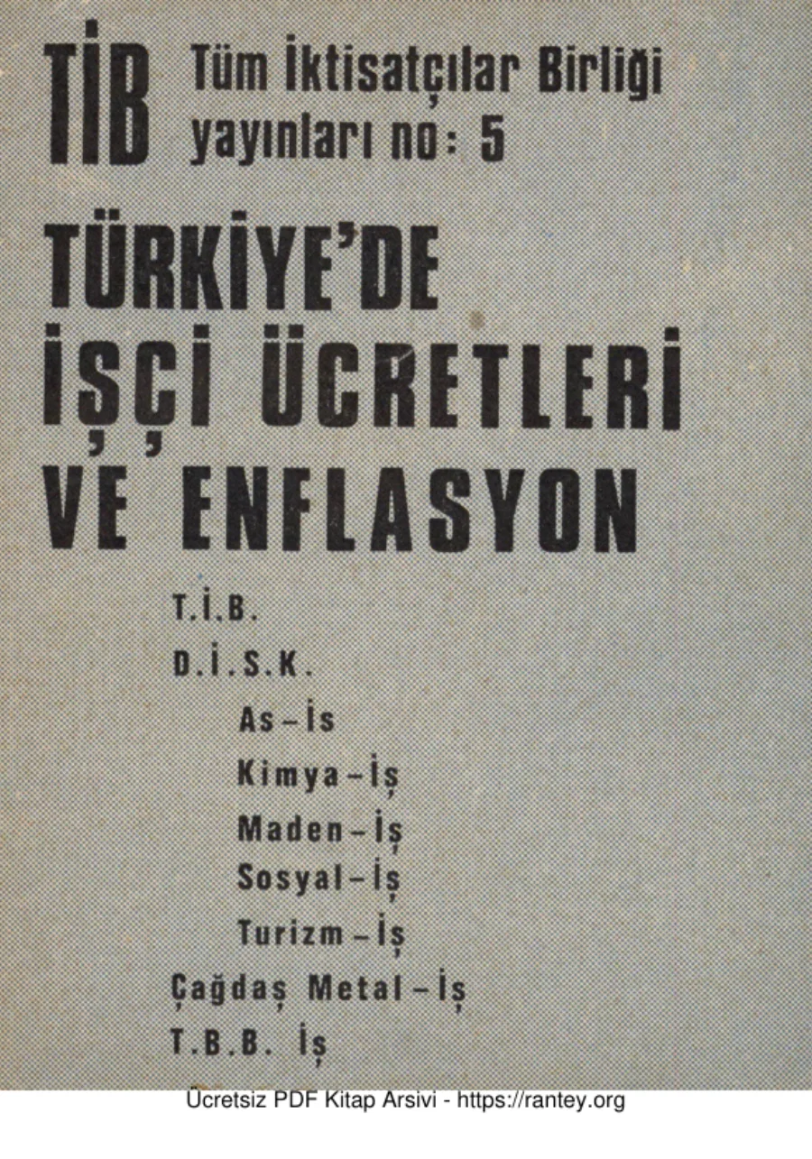 İşçi Ücretleri ve Enflasyon TİB Yayınları kapak görseli