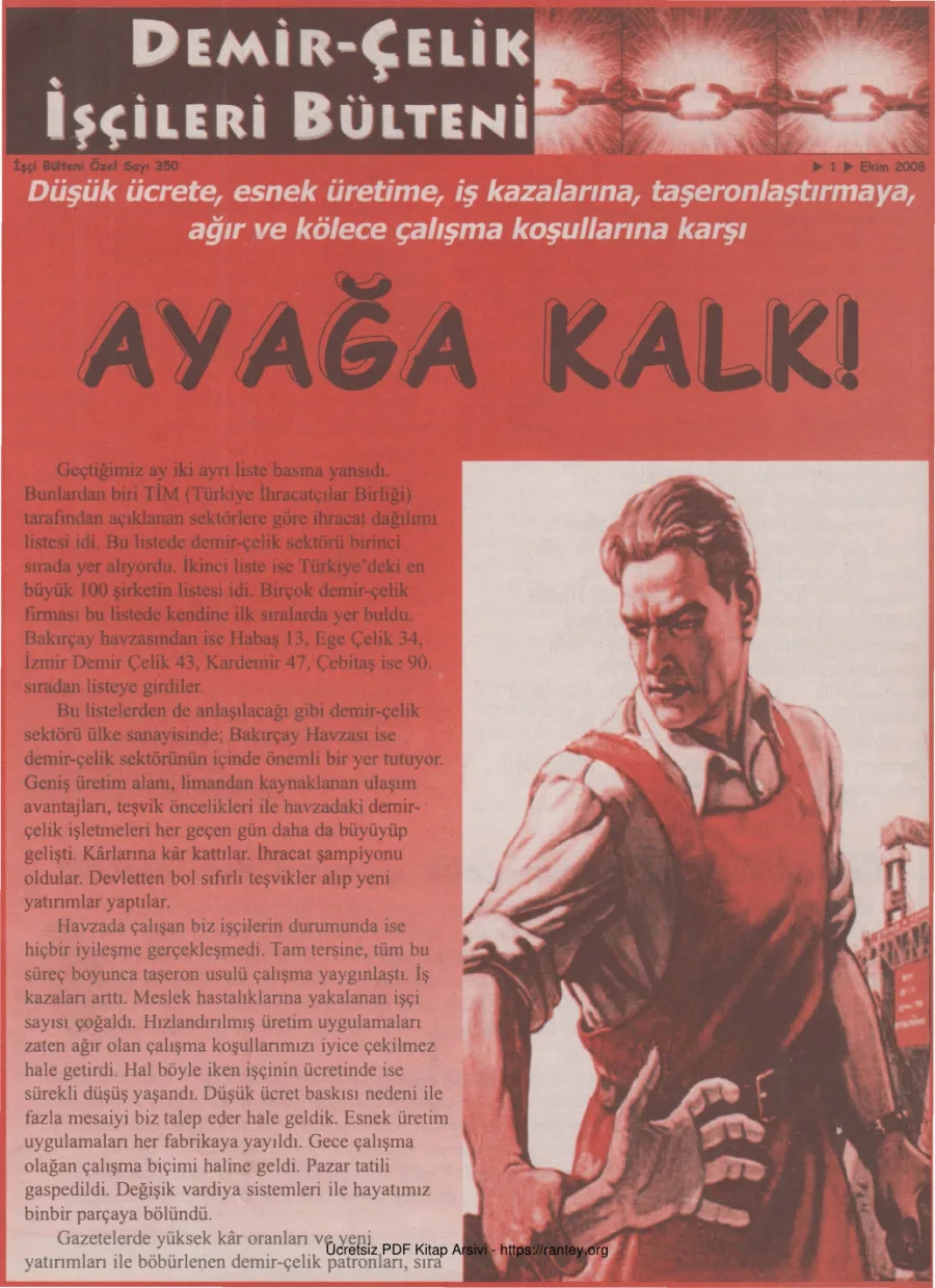 İşçileri Bülteni İşçi Bülteni Özel Sayı 350 Ekim 2008 kapak görseli