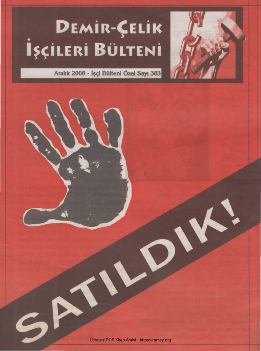 İşçileri Bülteni İşçi Bülteni Özel Sayı 383 Aralık 2008 kapak görseli