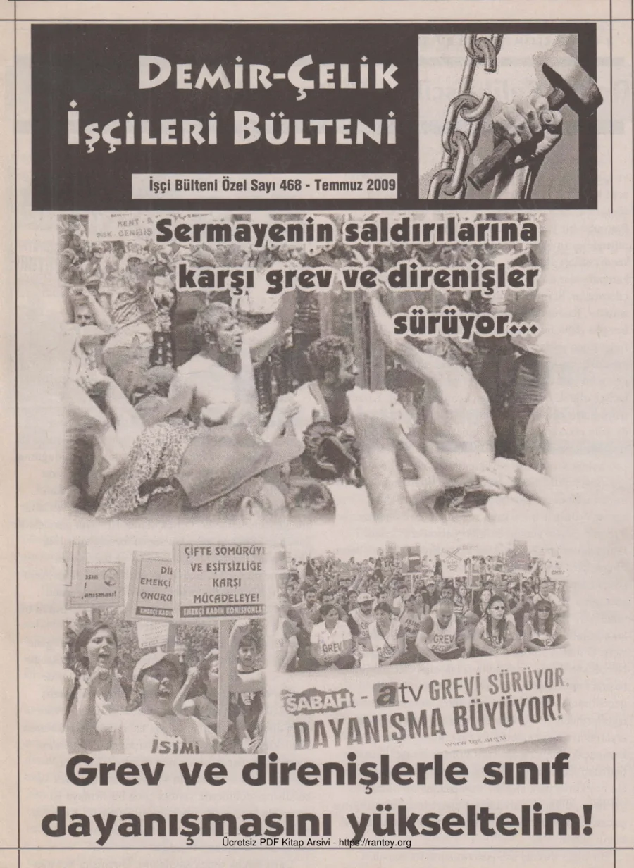 İşçileri Bülteni İşçi Bülteni Özel Sayı 468 Temmuz 2009 kapak görseli