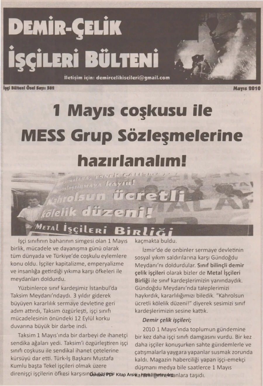 İşçileri Bülteni İşçi Bülteni Özel Sayı 582 Mayıs 2010 kapak görseli