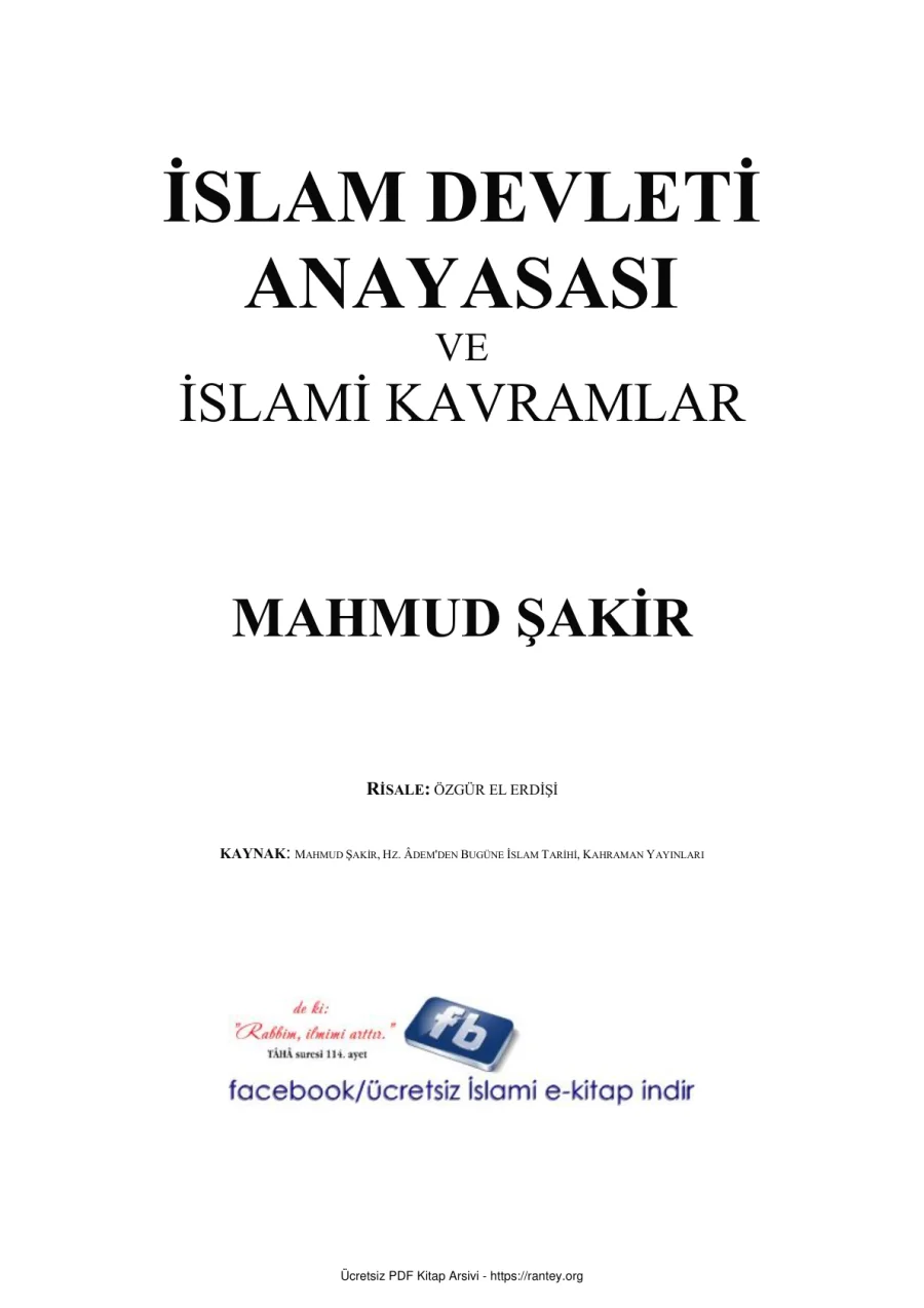 İSLAM DEVLETİ ANAYASASI VE İSLAMİ KAVRAMLAR MAHMUD ŞAKİR Ebu Abdulmumin Tekin Mıhçı kapak görseli