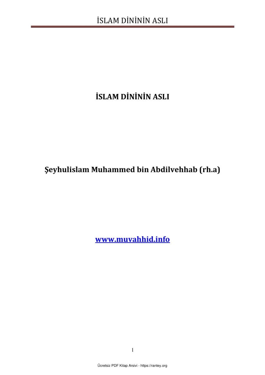 İSLAM DİNİNİN ASLI Ebu Abdulmumin Tekin Mıhçı kapak görseli