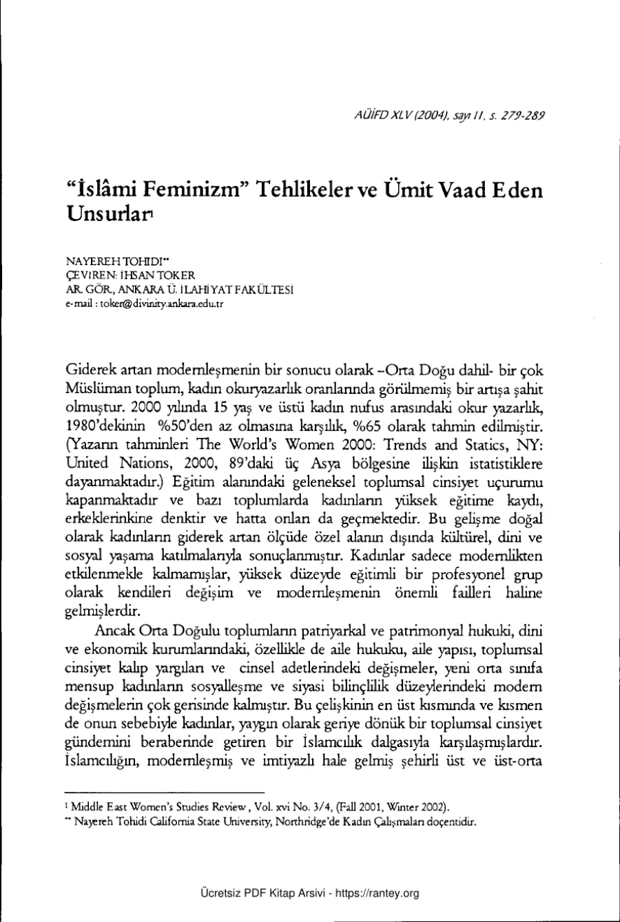 İSLAMİ FEMİNİZM Dr TEZİ Ebu Abdulmumin Tekin Mıhçı kapak görseli