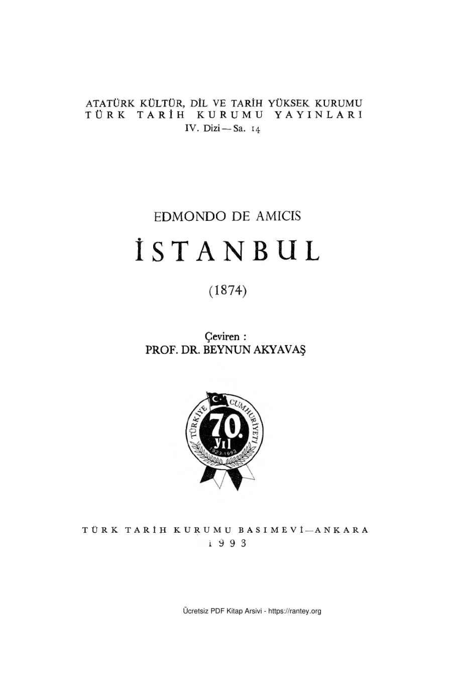 İstanbul 1874 TTK Yayınları kapak görseli