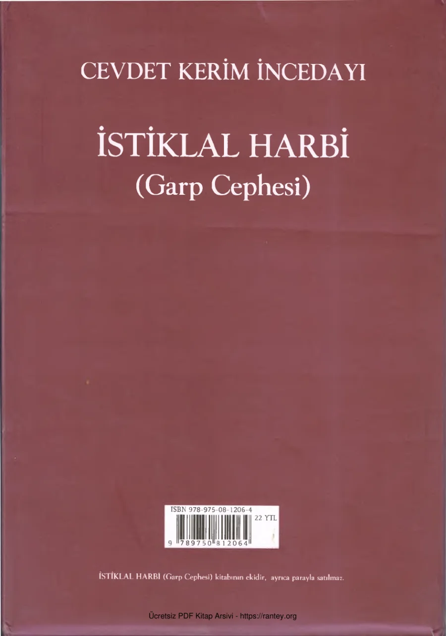 İstiklal Harbi Garp Cephesi Ek Haritalar kapak görseli