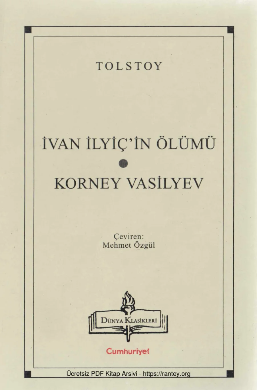 İvan İlyiçin Ölümü Korney Vasilyev kapak görseli