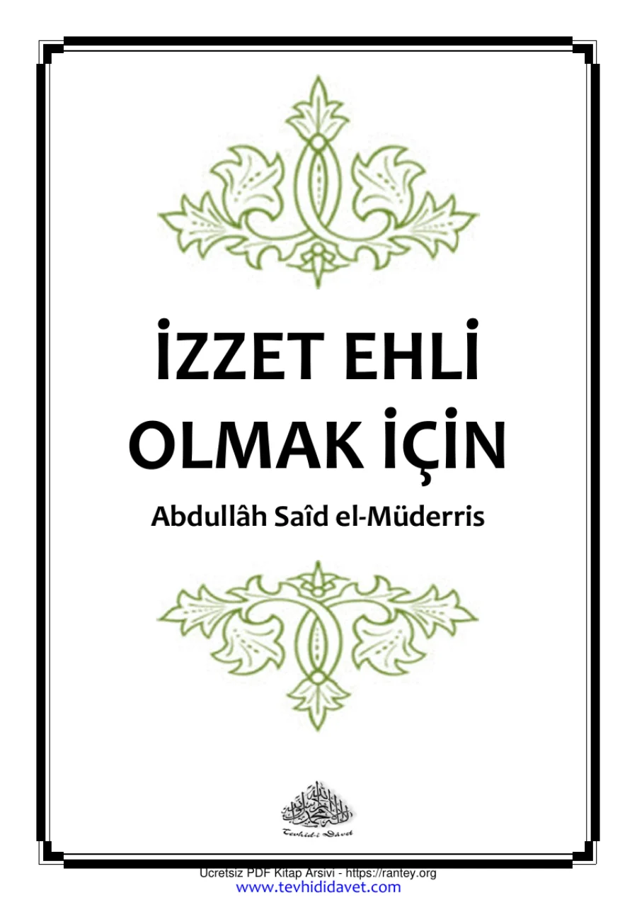 İZZET EHLİ OLMAK İÇİN Abdullh Sad el Müderis Ebu Abdulmumin Tekin Mıhçı kapak görseli