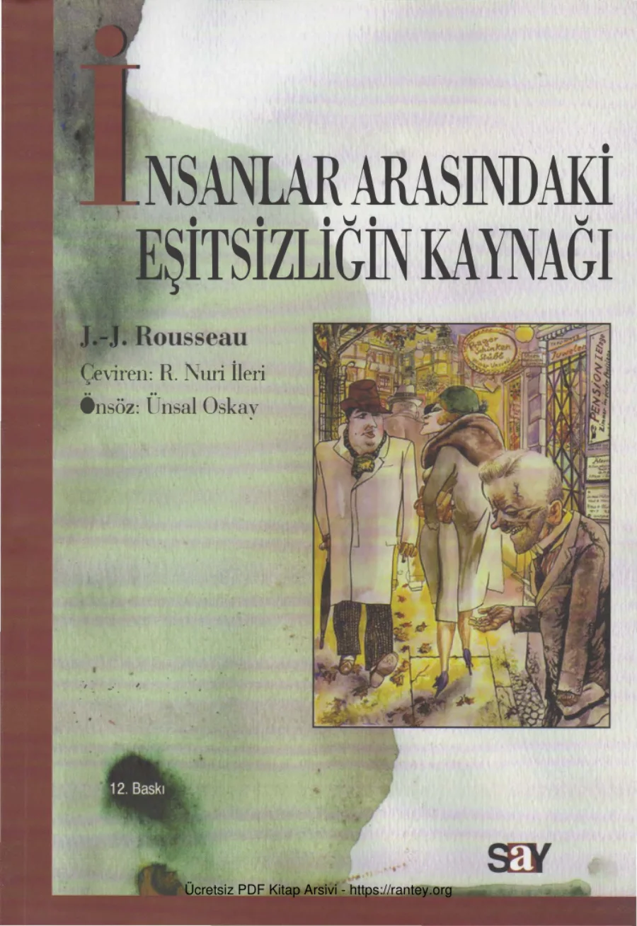 J J Rousseau İnsanlar Arasındaki Eşitsizliğin Kaynağı Say Yayınları kapak görseli