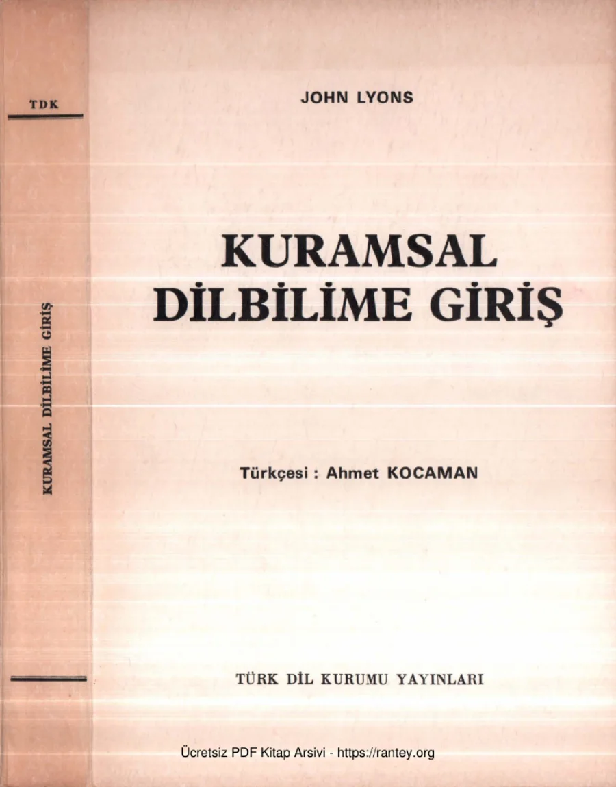 John Lyons Kuramsal Dilbilime Giriş kapak görseli