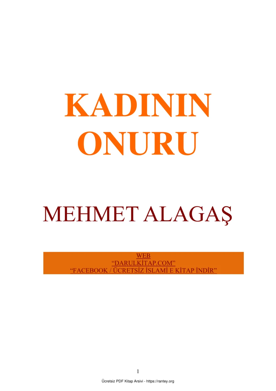 KADININ ONURU Ebu Abdulmumin Tekin Mıhçı kapak görseli