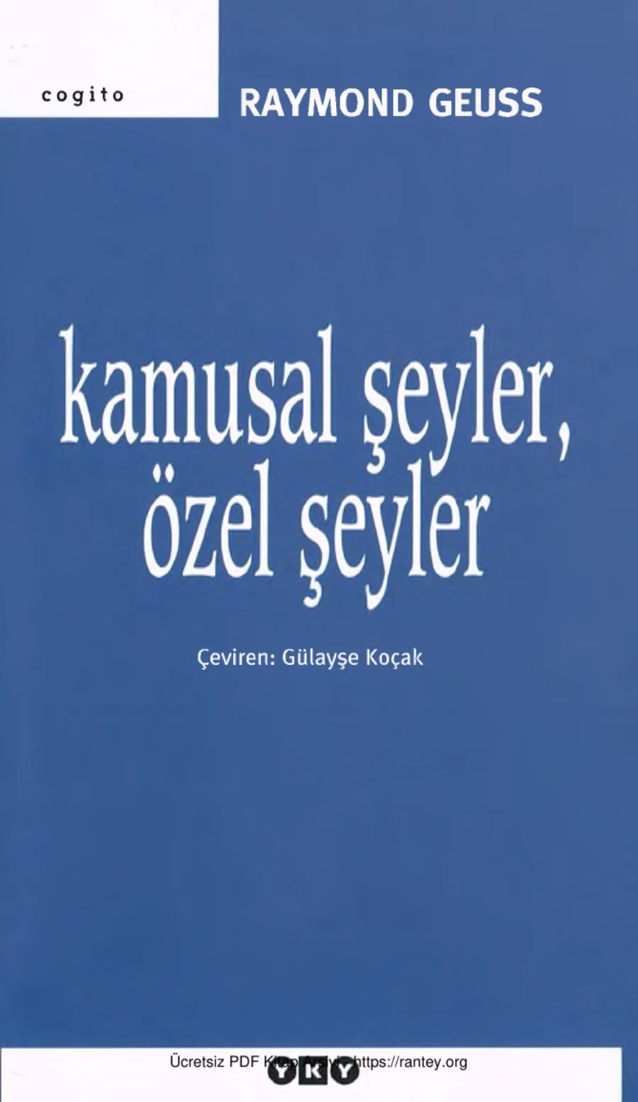 Kamusal Şeyler Özel ŞeylerYKY Cogito kapak görseli