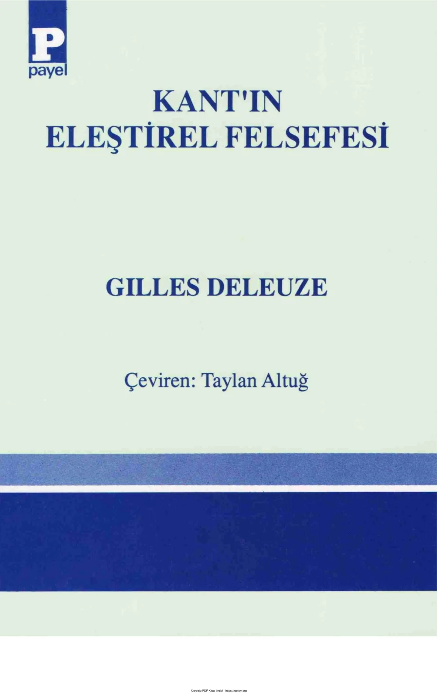 Kantın Eleştirel Felsefesi Payel Yayınları kapak görseli