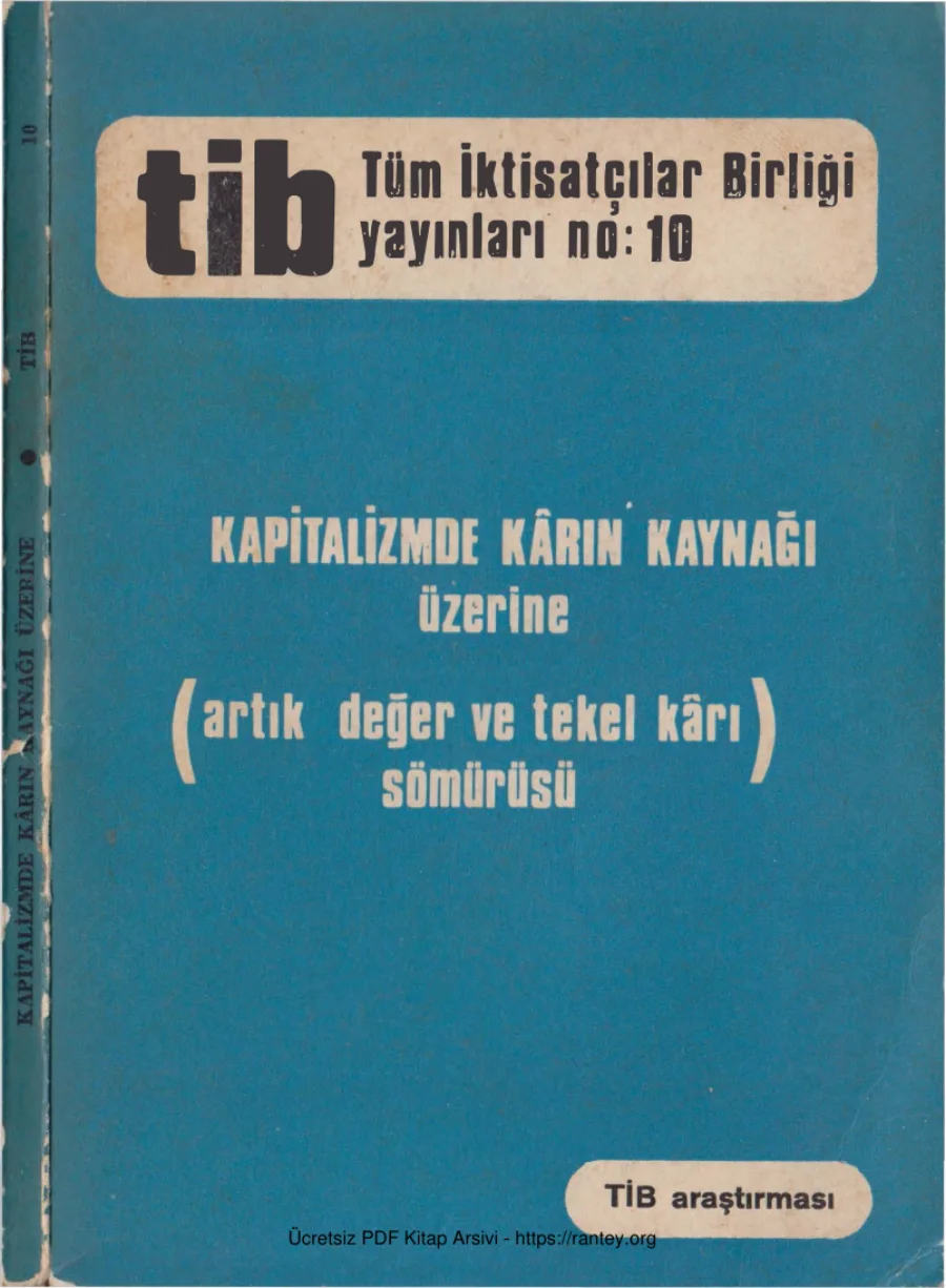 Kapitalizmde Kârın Kaynağı Üzerine kapak görseli