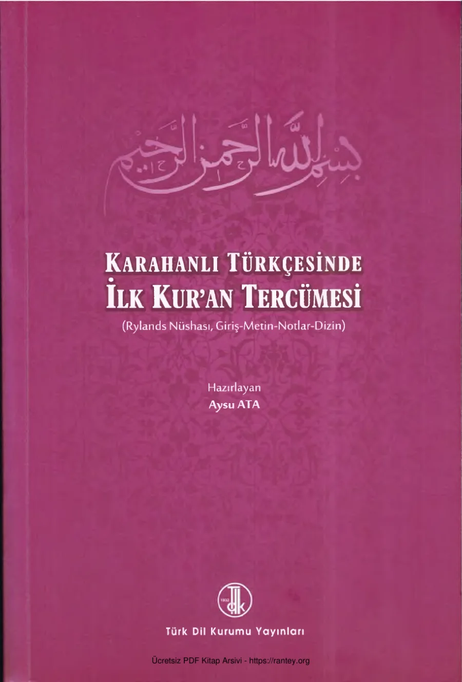 Karahanlı Türkçesinde İlk Kuran Tercümesi kapak görseli