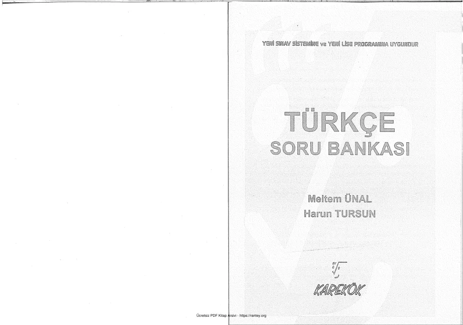 Karekök YGS Türkce Soru Bankası PDF indir kapak görseli