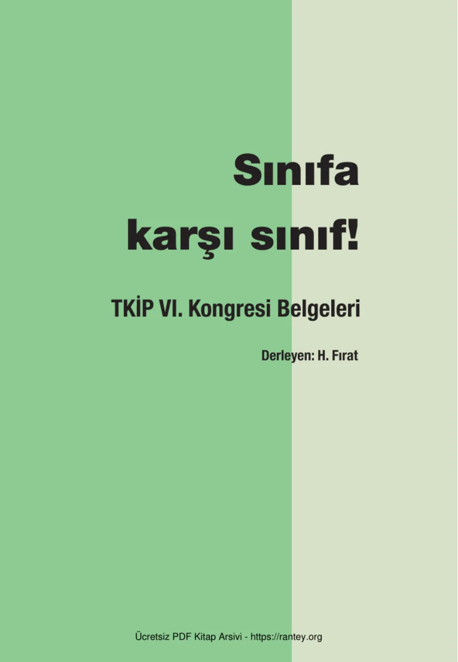 Karşı Sınıf TKİP VI Kongre Belgeleri kapak görseli