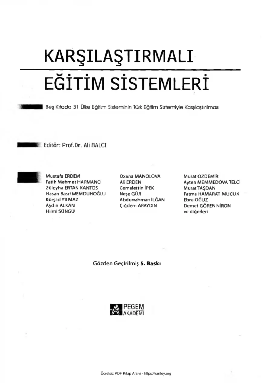 Karşılaştırmalı Eğitim Sistemleri kapak görseli