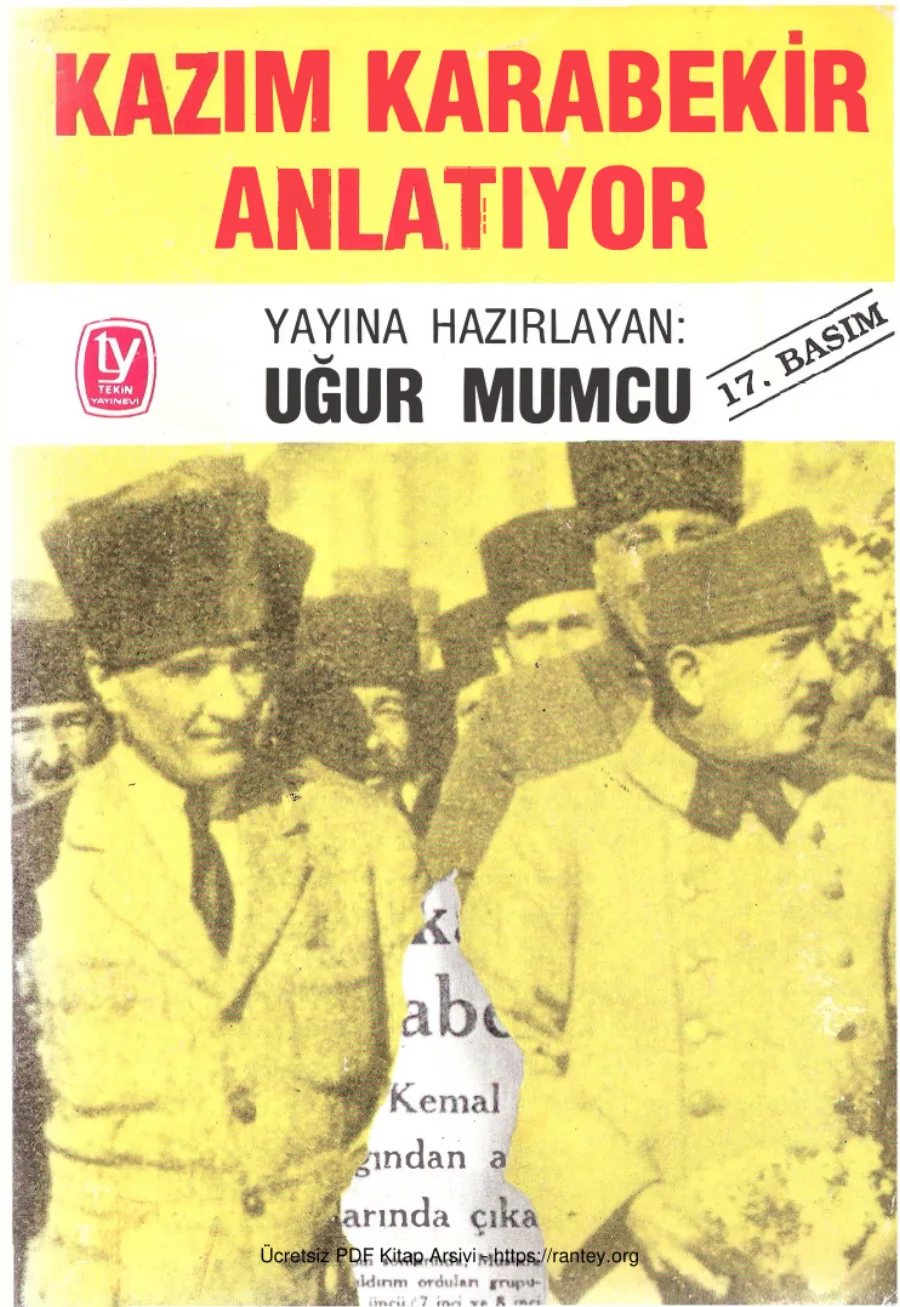 Kazım Karabekir Anlatıyor kapak görseli