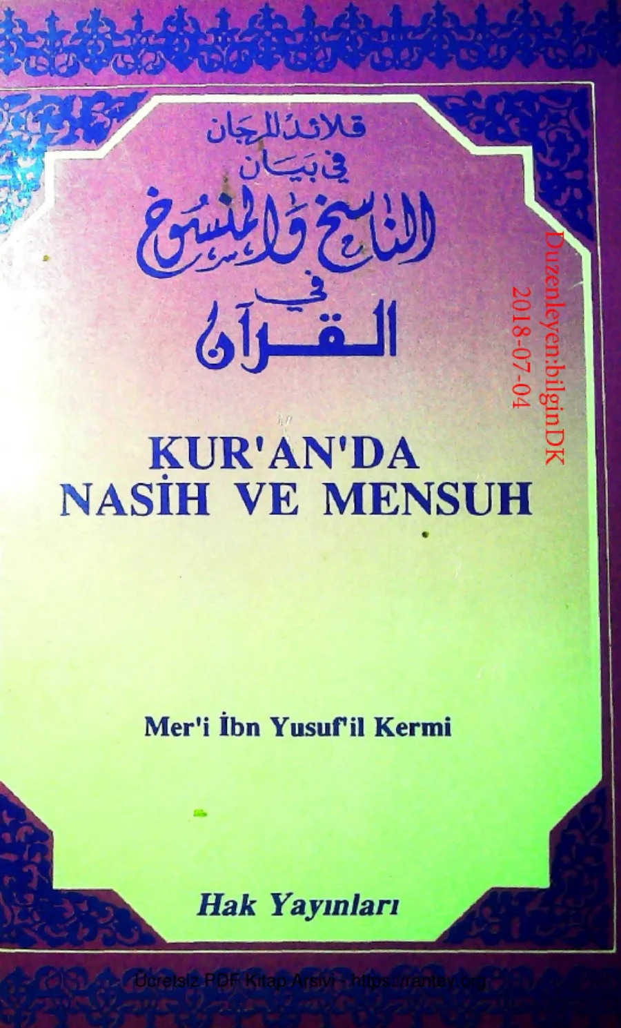 Kermi Kuranda Nasih ve Mensuh kapak görseli