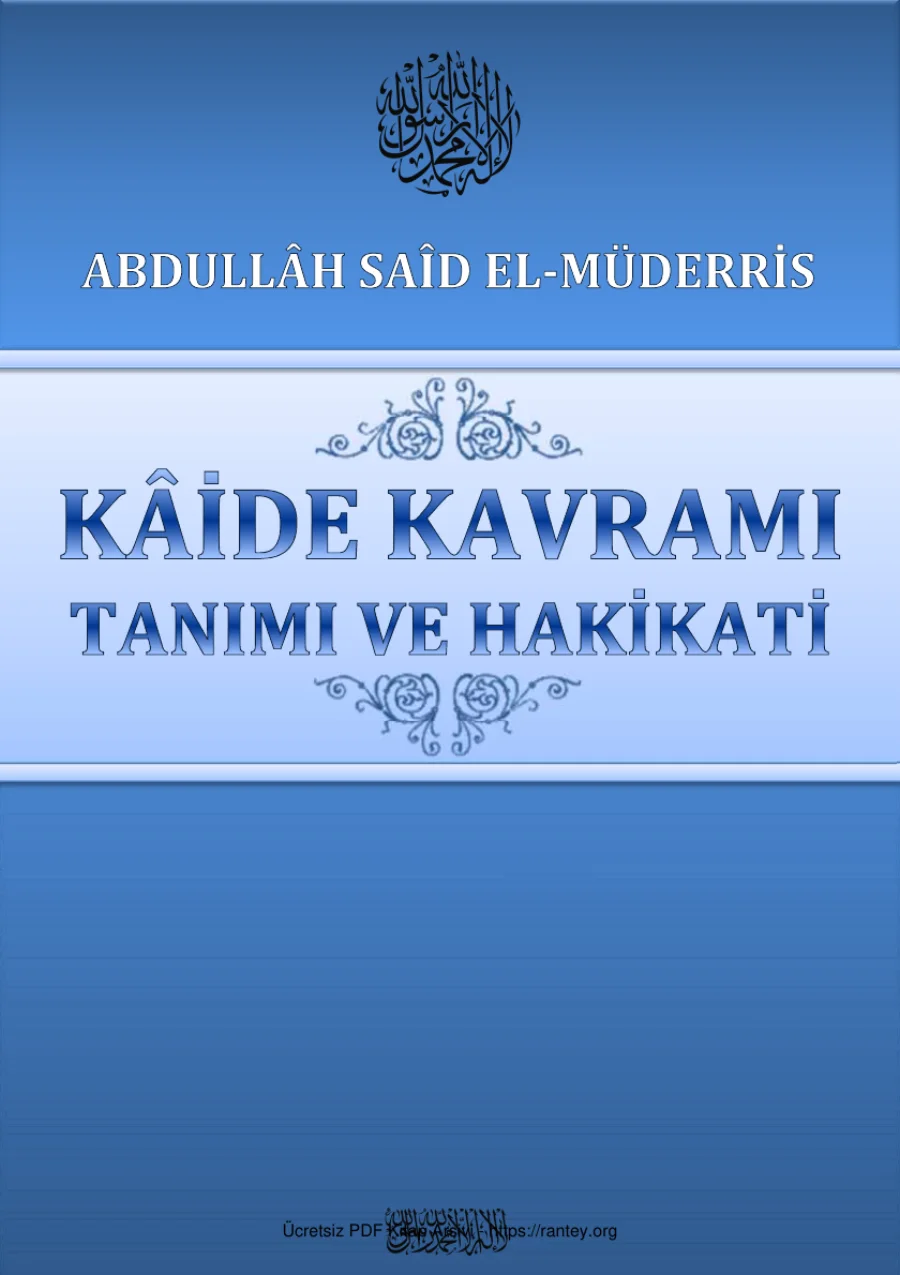 KİDE KAVRAMI Abdullh Sad el Müderris 2 Ebu Abdulmumin Tekin Mıhçı kapak görseli