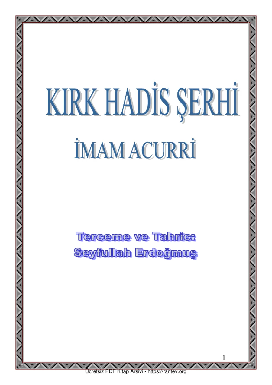 KIRK HADİS ACURNİ Ebu Abdulmumin Tekin Mıhçı kapak görseli