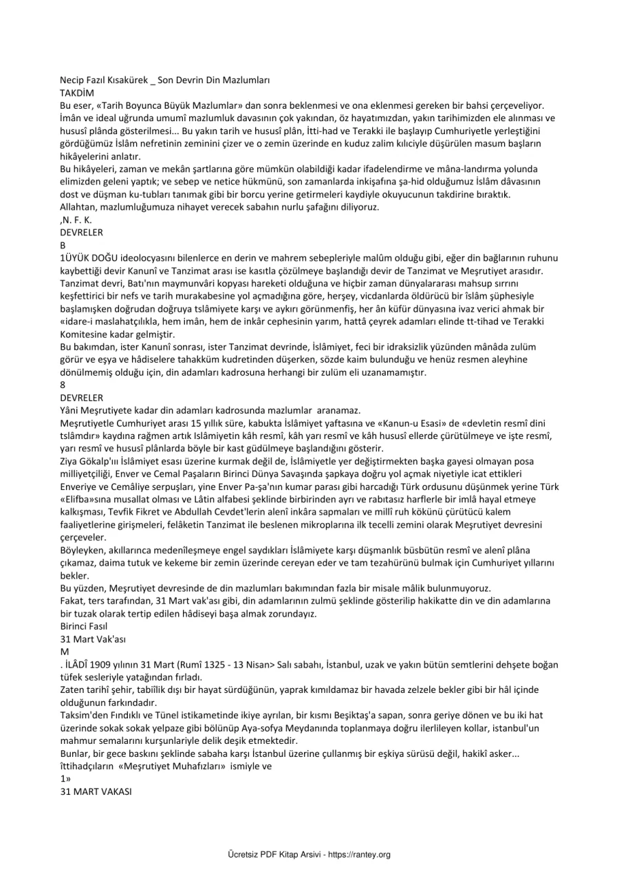 Kisakurek Son Devrin Din Mazlumlari kapak görseli