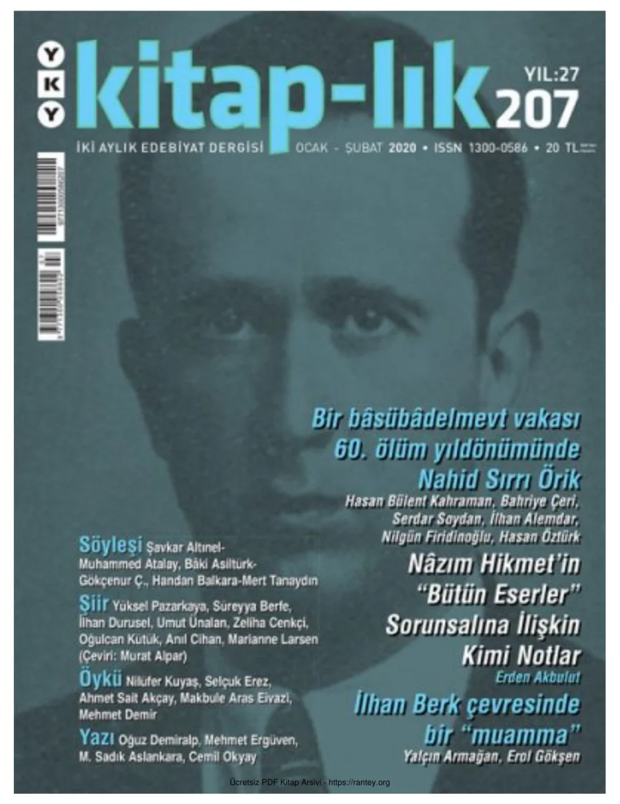 Kitap lık Sayı 207 Ocak Şubat 2020 kapak görseli